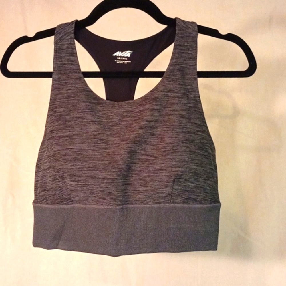 Avia Women's Large Grey Medium Support Sports Bra